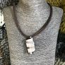 Raw Pennsylvanian Quartz Bound in Copper on Leather necklace Image 4