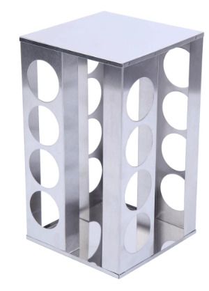BRAND NEW 16pcs Rotating Jars Spice Rack Stainless Steel Seasoning Stand Holder