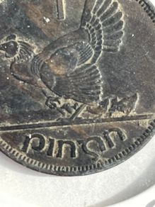 1942 'chickless' Irish Penny, RARE - Black Patina