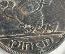 1942 'chickless' Irish Penny, RARE - Black Patina