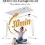 Electric Standing Desk 120 x 60cm, Height Adjustable Sit Stand Desk with 3 Memory Presets, Home Office Desk with Anti-Collision System, Quiet Motor, 2 Hooks, White Image 10