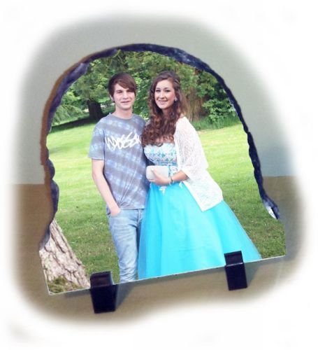 Personalised Photo Slate Door shape, size 15 x 15cm. Photo Rock Slate