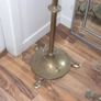 Beautiful Antique Oil Brass Standard Lamp with intricate decorative details, Converted to Electric Image 3