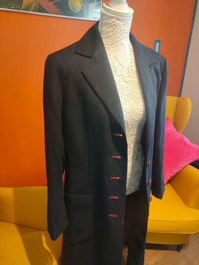 Vintage 90s Mondi Business maxi navy overcoat blazer
