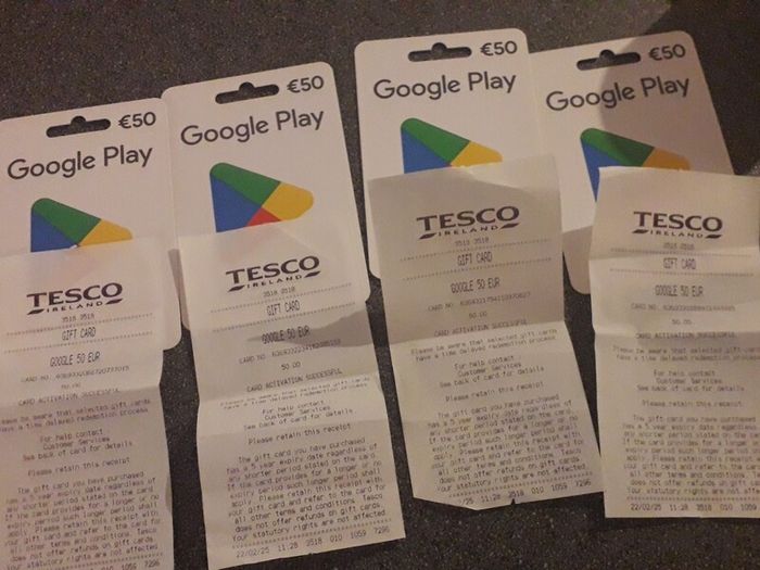 4 Google Play Gift Cards 200 Euro Value