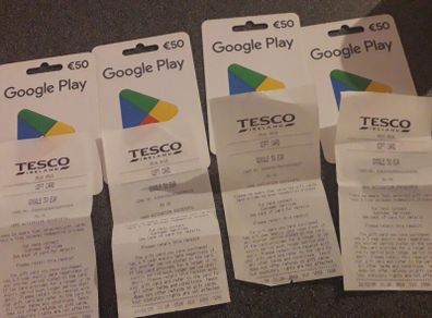 4 Google Play Gift Cards 200 Euro Value