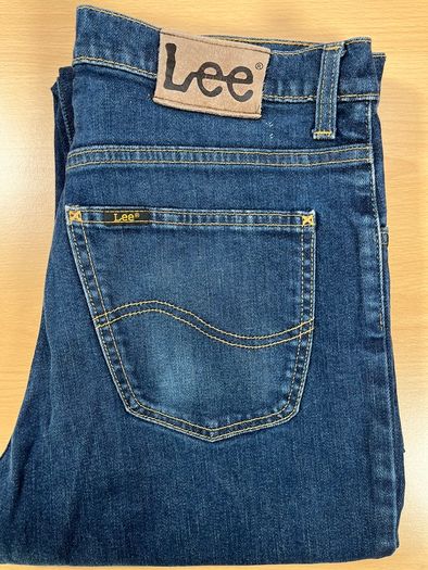 Lee Brooklyn Jeans Mens W33 L30.5 Blue Denim Regular Straight Zip Fly Cotton