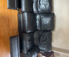 Black leather sofa. Good condition, just needs a bit of a clean