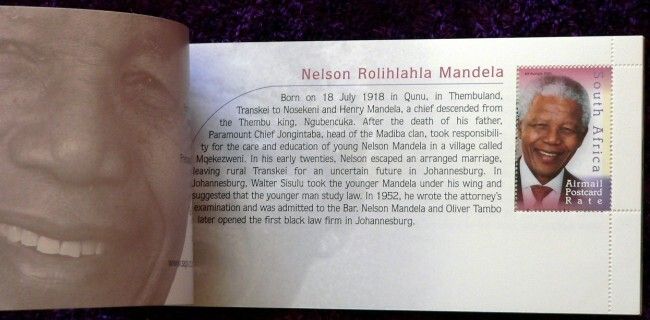 2001 South Africa The many face of Nelson Mandela Commemorative Stamp Booklet Mint Never Hinged (MNH).
