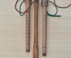 Vintage weaving spools turned into a toy