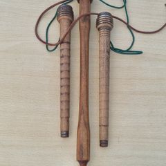 Vintage weaving spools turned into a toy