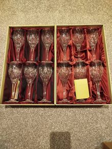 Galway Crystal Kells Wine Goblet Set Of 12