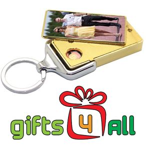 Personalised Photo USB Cigarette Lighter - Gold With Keyring