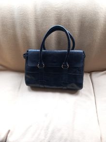 Black Leather Bag Styled on Mulberry Bayswater