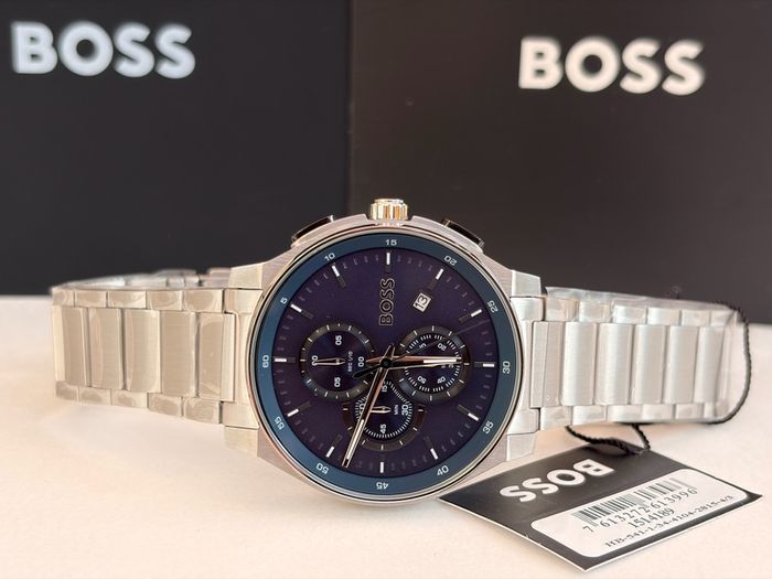 BOSS Peak 2.0 Chronograph 45mm Blue Matte Dial Steel Bracelet Watch 1514189