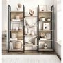 Bookcase  free-standing shelf with 14 shelves Oak colors with blue grain-black Image 7
