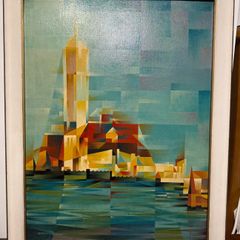 "Exhibition Tower" by Edwin W. Stokes - geometric cubism style
