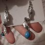 silver twisted leaf earrings Image 3