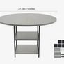 Round Dining Table, 47 inch Wood Table for 4-6 Person, Modern Circle Dinner Furniture, Leisure Tables with Storage Shelf and Metal Legs, for Home Kitchen Living Room, Grey (Only Table) Image 3