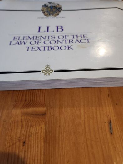 Law Books X 2. Llb Elements Of The Law Of Contract Casebook. Suitable For Law Students Studying For An Llb Elements Of The Law. 2 X First Edition Large Volume Paperback Books In Good Condition.