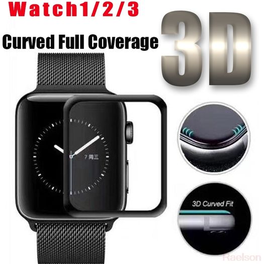 3D Curved Tempered Glass Full Cover Protective Guard Film Screen Protector for Apple Watch iWatch Series 3 2 1 38mm 42mm