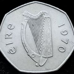 [#25] - Ireland | 1970 | Irish 50p | 50 Pence | Woodcook | KM.24 | AU