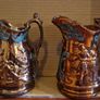 Pair of Genuine Antique Staffordshire Copper Lustre Jugs (c.1850) Image 7