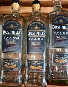 Bushmills black bush whiskey Empty bottles