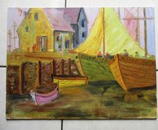 Pair Of Unframed Oil On Board Paintings