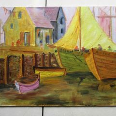 Pair Of Unframed Oil On Board Paintings