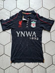 Liverpool LFC Anfield YNWA 1892 Soccer Football Jersey Shirt Polo Black Women Size 12 Medium M