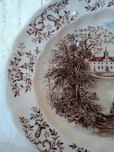 Vintage Mount Vernon Windsor Ware "  Main Entrance West Front " Platter