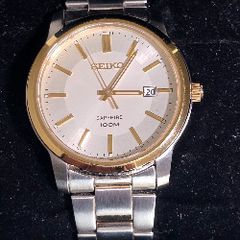 Seiko Stainless Steel Quartz Watch (Sapphire Crystal, 100m WR)
