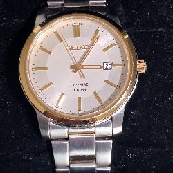 Seiko Stainless Steel Quartz Watch (Sapphire Crystal, 100m WR)