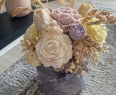 soap and candle flowers in box