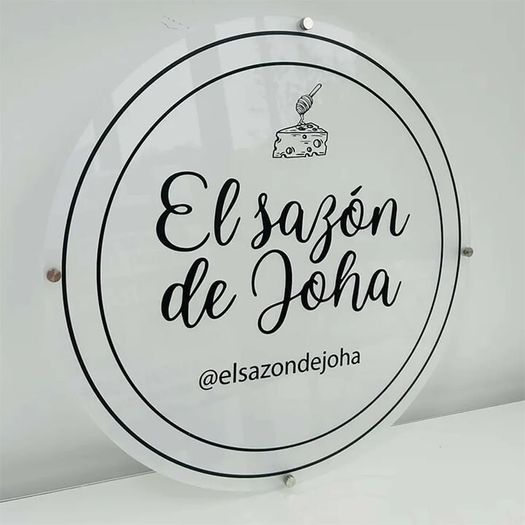 Round Acrylic Logo Sign - Mirror Gold Lettering, LED Backlit, Any Logo