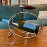 Vintage Repro Mid Century Chrome Bottle Holder with Wooden Handle from the 1980s Image 3