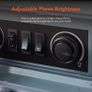 WL46018G Stirling Portable Electric Fire Stove Heater with Realistic LED Flame Effect, Adjustable Thermostat, Overheat Protection, 2000W, Grey Image 2
