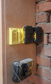 DeWalt 20V Battery Mounts - "Yellow-Jacket" Wall & Under-Shelf Holder - Fits 18V XR & 20V Max - Workshop & Van Organization - Set of 3