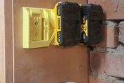 DeWalt 20V Battery Mounts - "Yellow-Jacket" Wall &amp; Under-Shelf Holder - Fits 18V XR &amp; 20V Max - Workshop &amp; Van Organization - 1pc