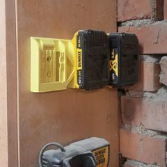 DeWalt 20V Battery Mounts - "Yellow-Jacket" Wall & Under-Shelf Holder - Fits 18V XR & 20V Max - Workshop & Van Organization - Set of 3