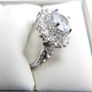 Vintage 925 Sterling Silver Flower Cz Cluster Ring size U - 5,4g Image 3