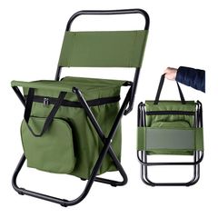 New Fishing Backpack Chair Portable Camping With Thermal Backrest Bag #1427