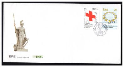 1989 Ireland Anniversary of the Red Cross and Commemoration of the European Elections Commemorative Stamp An Post First Day Cover (FDC)