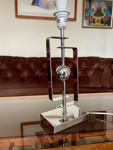 Stylish Italian Style Repro Chrome Space Age MCM Table Lamp