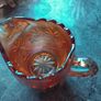 A Beautiful 2piece Carnival Glass Milk Jug And Sugar Bowl Image 5