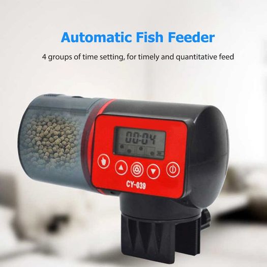 Digital Aquarium Automatic Fish Feeder Fish Tank Timer Feeder 4 Groups Time Settings Electric For Vocation Weekend Holiday