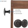 16Pcs Black Cabinet Door Handle, Round Drawer Knobs, Single Hole Cupboard Handle, Mushroom Drawer Handle 30MM Aluminum Alloy Flower Pattern Handle with Screws (FREE POSTAGE) Image 7