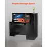 Reception Desk, 55.12 x 31.50 x 47.24 in L-Shaped Front Counter Table, Office Reception Counter with Drawer Keyboard Tray and Storage Cabinet Image 2