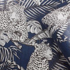 Muriva Darcy James Mamboa Leopard Blue Wallpaper